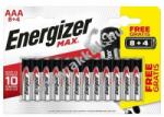 Energizer MAX, AAA, mikro, E92, 8+4db/csomag