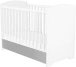 TIMBA kiságy Erik zárt végű ágyneműtartós 60×120 ezüst-fehér - babymax