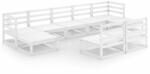 vidaXL Set mobilier de grădină, 9 piese, lemn masiv de pin (3076085)