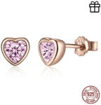 GALAS Cercei din argint 925 Pink Colors Heart (PAS452-J)