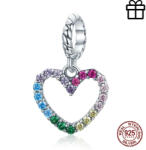 GALAS Talisman din argint 925 Rainbow Zircon Heart Shape (SCC1851)