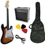 HobaX Eлектрическа китара Hobax FST-120 SB Pack +4 аксесоара - 15W усилвател, калъф, кабел и перца (170510)