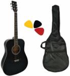 HobaX Акустична китара с метални струни Hobax HAG-110 BK +2 аксесоара - калъф и перца (10522600)