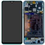 Huawei 02353FQE Huawei P30 Lite New Edition kék gyári LCD kijelző kerettel, előlap + akkumulátor (MAR-LX1B) (48MP) (02353FQE)