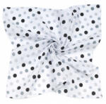 MT MTT Nagy textil pelenka (120x120) - Fehér alapon fekete és szürke pöttyök