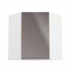 TEMPO KONDELA Felsőszekrény, fehér/szürke extra magasfényű, AURORA G60N - kondela