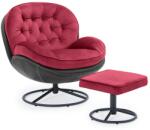 Vox bútor LIMA forgófotel+lábtartó vörös+fekete