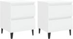 vidaXL Noptiere, 2 buc. , alb extralucios, 40x35x50 cm, lemn prelucrat (805882)