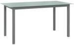 vidaXL Masă de grădină, gri deschis, 150x90x74 cm, aluminiu și sticlă (312204)