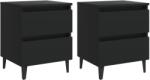 vidaXL Noptiere, 2 buc. , negru, 40x35x50 cm, PAL (805872)