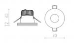 Rendl light studio KAY R corp de iluminat incastrat satinated sticla 230V/350mA LED 5W 3000K (R10419)