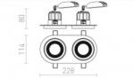 Rendl light studio SHARM R II corp de iluminat incastrat alb cupru 230V LED 2x10W 24° 3000K (R13240)