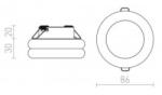 Rendl light studio OSONA S round corp de iluminat incastrat satinated acrylic 230V/350mA LED 3x1W 3000K (R10301)