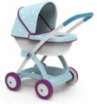 Smoby Cărucior adânc Regatul de gheață Frozen Pram Smoby pentru păpușă de 42 cm cu parasolar mobil 58 cm lungimea mânerului de la 18 luni (SM254147)