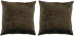 AGLIKA Velvet Cocoa Brown 2 huzat díszpárnákhoz, 45 x 45 cm, cipzárral zárható, poliészter