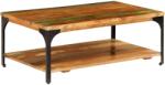 vidaXL Măsuță de cafea cu raft, 100 x 60 x 35 cm, lemn masiv reciclat (247324) - vidaxl Masa de cafea