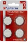 Verbatim Gombelem, CR2450, 4 db, VERBATIM Premium (VECR24504)