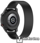  Okosóra szíj - rugalmas szilikon - FEKETE - 170mm hosszú, 22mm széles - SAMSUNG Galaxy Watch 46mm / Watch GT2 46mm / Watch GT 2e / Galaxy Watch3 45mm / Honor MagicWatch 2 46mm