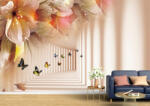Persona Tapet Premium Canvas - Florile fluturii si tunelul 3d abstract - tapet-canvas - 170,00 RON