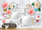 Persona Tapet Premium Canvas - Flori colorate si cercurile 3d abstract - tapet-canvas - 170,00 RON