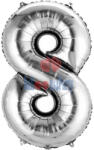 Balloons4party Balon folie cifra 8 argintiu 40cm