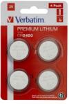 Verbatim Gombelem, CR2450, 4 db, VERBATIM "Premium (VECR24504) - webpapir