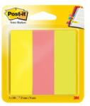 3M Jelölőcímke, papír, 3x100 lap, 25x76 mm, 3M POSTIT, vegyes neon színek (LP72769) - webpapir