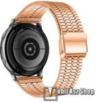 Fém okosóra szíj - ARANY - rozsdamentes acél, csatos, 84+110mm hosszú, 20mm széles - SAMSUNG Galaxy Watch 42mm / Amazfit GTS / Galaxy Watch3 41mm / HUAWEI Watch GT 2 42mm / Galaxy Watch Active / Activ