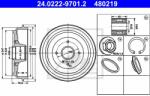 ATE Tambur frana ATE 24.0222-9701.2 (24.0222-9701.2) - automobilus