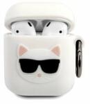 Karl Lagerfeld KLACA2SILCHWH Karl Lagerfeld Choupette Head Pouzdro pro Airpods 1/2 White