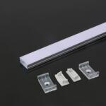 V-TAC falon kívüli alumínium LED szalag profil fehér fedlappal 2m - SKU 3352 (3352)