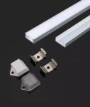 V-TAC falon kívüli alumínium LED szalag profil fehér fedlappal 2m - SKU 3370 (3370)