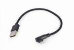 Gembird Cablu de date Gembird CC-USB2-AMLML-0.2M, USB - Lightning, 0.2m, Black (CC-USB2-AMLML-0.2M) - flax