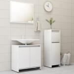 vidaXL Set mobilier de baie, 3 piese, alb extralucios, lemn prelucrat (3056931)