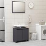 vidaXL Set mobilier de baie, gri, PAL (802653)
