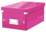 LEITZ Cutie depozitare Leitz WOW Click & Store, carton laminat, pliabila, cu capac, 20x14x35 cm, roz (L-60420023) - birotica-asp