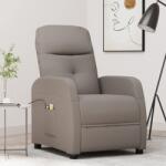vidaXL Fotoliu de masaj rabatabil electric, gri taupe, textil (3073614)