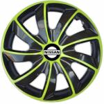 NRM Capace pentru NISSAN 15", QUAD BICOLOR VERDE 4bc