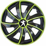 NRM Capace pentru PEUGEOT 17", QUAD BICOLOR VERDE 4bc