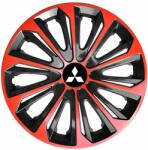 NRM Capace pentru roți MITSUBISHI 14", STRONG DUOCOLOR ROȘU-NEGRU 4bc