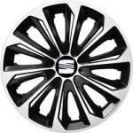 NRM Capace pentru roți SEAT 14", STRONG DUOCOLOR ALB-NEGRU 4bc