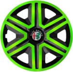 NRM Capace pentru roți ALFA ROMEO 16", ACTION DOUBLECOLOR VERDE-NEGRU 4bc