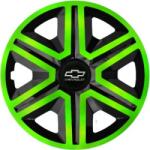 NRM Capace pentru roți CHEVROLET 14", ACTION DOUBLECOLOR VERDE-NEGRU 4bc