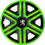 NRM Capace pentru roți PEUGEOT 14", ACTION DOUBLECOLOR VERDE-NEGRU 4bc