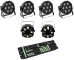 EUROLITE Set 4x LED SLS-7 HCL Floor + 2x LED FE-700 + DMX LED Color Chief Controller