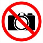  Fényképezni tilos! négyzet alakú piktogramos tábla matrica