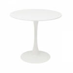 TEMPO KONDELA Étkezőasztal, kerek, fehér, matt, átmérő 80 cm, REVENTON - smartbutor