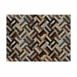 TEMPO KONDELA Luxus bőrszőnyeg, barna /fekete/bézs, patchwork, 70x140 , bőr TIP 2 - smartbutor