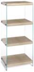 Bizzotto Raft 4 polite din mdf maro si sticla transparenta Kenya 40 cm x 30 cm x 100 h (0734032) Raft