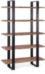 Bizzotto Raft fier negru cu 5 polite lemn natur Artur 110 cm x 40 cm x 180 h (0745646) Raft